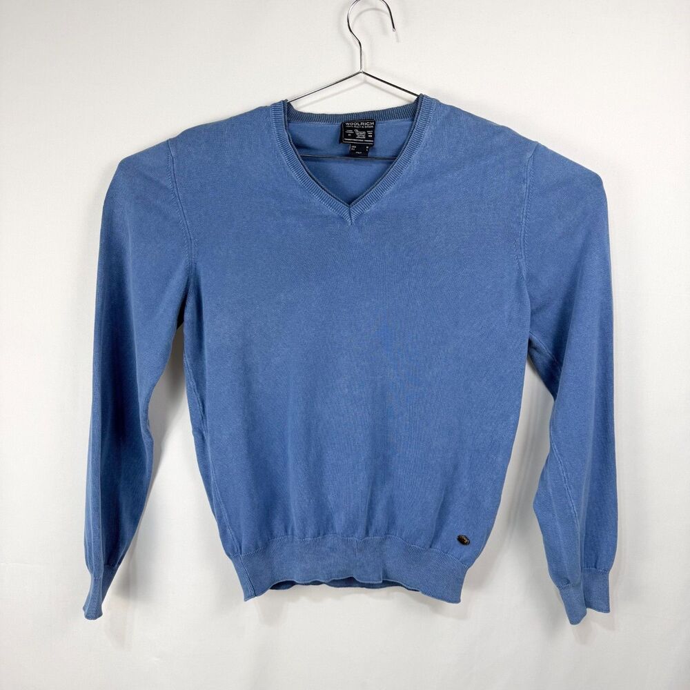 Vintage Woolrich John Rich Bros Blue Cotton Knit Sweater Pullover Men’s Medium